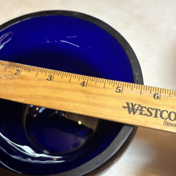 Cobalt crackle glass bowl - Picture 6 of 9